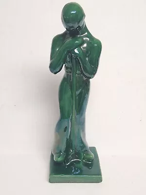 Royal Haeger Dark Green Man Peasant Farmer R382 Statue Sculpture Figure READ • $35