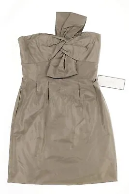 J.CREW Womens Silk Taffeta Bow Special Sleeveless Sheath Dress Gray Size 2P • $55.25