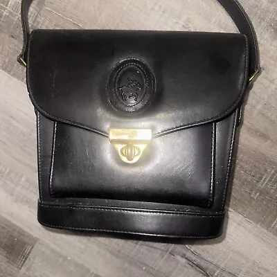 Vtg Rare Polo Ralph Lauren Black Leather Crossbody Bag • $52