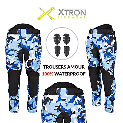 £38.99 • Buy Men New Motorcycle Racing Waterproof Blue Motorbike Armoured Trouser