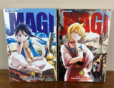 Magi The Labyrinth Of Magic English Manga Vol. 1 &2 By Shinobu Ohtaka • $40