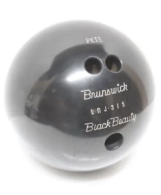 Vintage Brunswick Black Beauty Bowling Ball Drilled 16 Lb • $99.99
