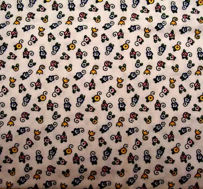 Htf 2000 Mary Engelbreit Tiny Multicolor Floral On Light Yellow Cotton Fabric Fq • $5.95