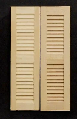 £2.99 • Buy Pair Of Wooden Louvre Shutters Tumdee 1:12 Scale Dolls House Miniature DIY 127