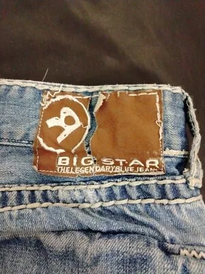 Big Star Pioneer Boot Mens 34R Jeans Distressed Flap  Thick Stitching • $24.85