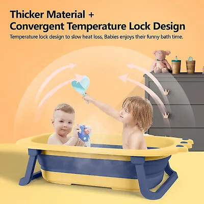 $49.99 • Buy Folding Baby Bathtub Collapsible Portable Infant Shower Basin Newborn To Toddler