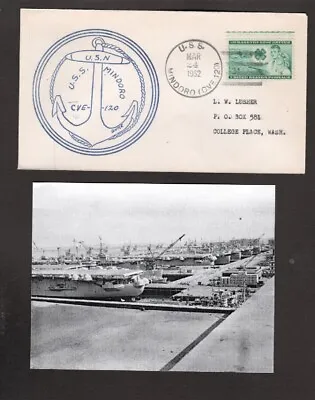 U.S.S. Mindoro (CVE-120) - Naval Ship's Cover - March 24 1952 - Gmahle Cachet • $4.99