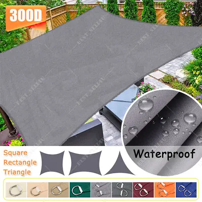 Heavy Duty Sun Shade Sail 98% UV Block Shade Cloth Waterproof Rectangle Triangle • $47.59