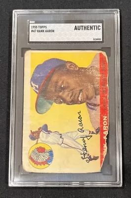 1955 Topps 47 Hank Aaron Authentic  • $225