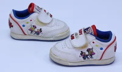 Walt Disney Mickey Friend Baby Crib Shoes 2 Sneakers 1980s OG High-Top VTG Retro • $39.99