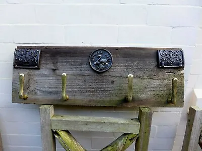 £225 • Buy Coat, Keys Rack On Wooden Board Handmade Brass Door Handles Steampunk Loft E