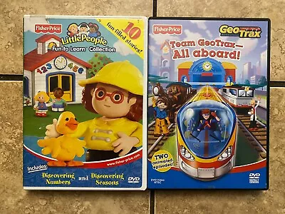 Fisher Price 2 DVD Lot Little People Geotrax Kid Show Toys Educational Rare • $18