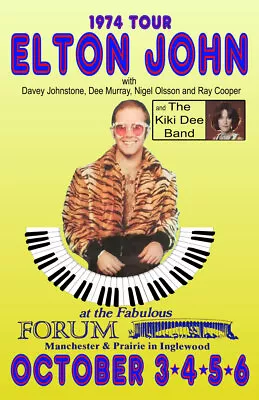 Elton John Replica 1974 Concert Poster • $13.99