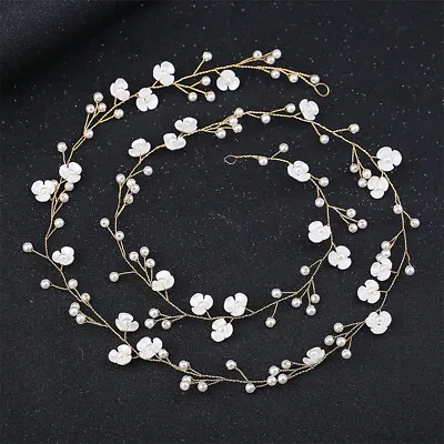 £2.18 • Buy Crystal Headbands Wedding Hair Accessories Handmade Floral Pearl For Bride Gi NM