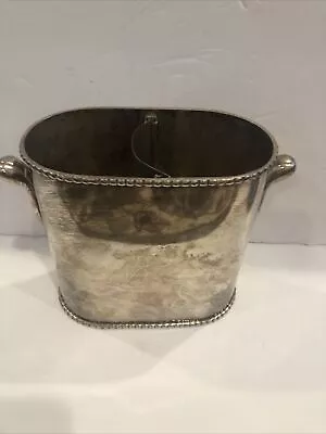 Vintage Pottery Barn Divided Wine /Champagne Ice Bucket Cooler Tarnished Hotel • $46.99