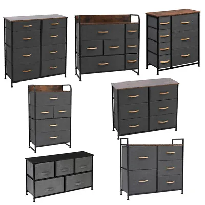 Fabric Chest Of Drawers 5/6/7/8 Drawers Bedroom Organizer Unit Metal Frame • £54.99