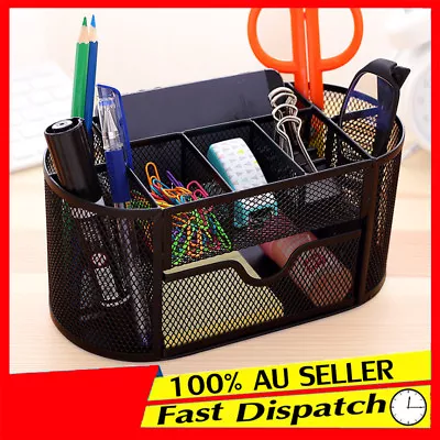 Desk Organiser Office Holder Pen Pencils Mesh Stationery Container Tidy Student • $24.99