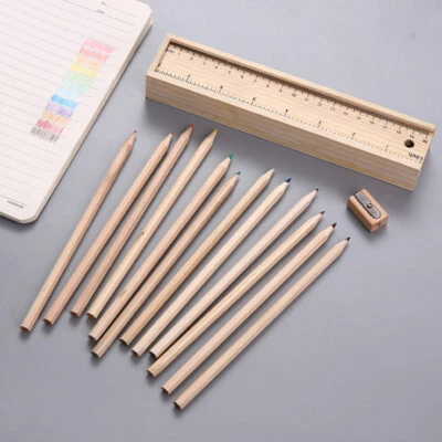 £4.79 • Buy Student Pencil Case Wooden Storage Box Portable Stationery Box