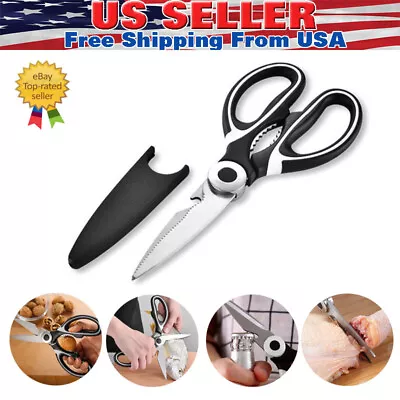 Stainless Steel Kitchen Shears Heavy Duty Scissors For Meat Fish Chicken Bones • $5.59