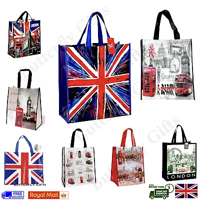 Large Reusable Womens Ladies Shopping Tote Bag London Icons Souvenir Shopper  • £5.95