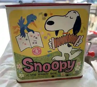Vintage Mattel 1966 Snoopy In The Music Box-Peanuts Jack In The Box • $60