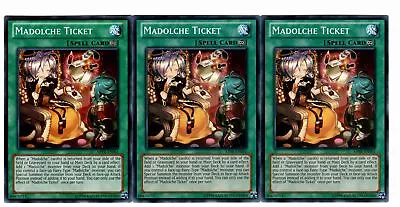 Yugioh- 3X Madolche Ticket - Common - Unlimited - ABYR-EN061 - Near Mint • $2.99