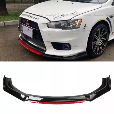 For Mitsubishi Mirage Front Bumper Lip Spoiler Splitter Diffuser Gloss Black Red • $57