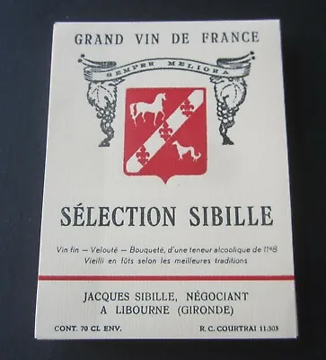 Wholesale Lot Of 100 Old Vintage - SELECTION SIBILLE - French WINE LABELS  • $14.99