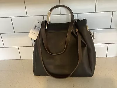 Long & Son Black Vegan Leather Bag Within A Bag Kelly Bag NEW WITH TAGS • £15