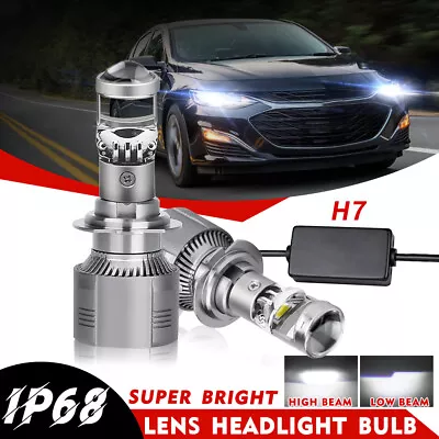 2x Super Bright H7 Projector LED Headlight Kit High Low Beam DRL Bulbs White 2PC • $39.46