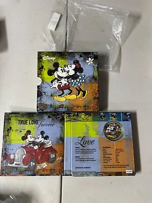 2017 Disney 1oz Colorized Silver $2 Niue True Love Forever Mickey & Minnie Mouse • $109.99