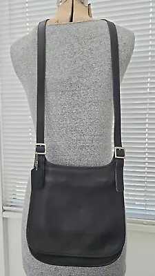 VTG Coach Legacy Saddle Bag Slate Blue Leather Crossbody Flap Purse #J0P-9131 • $90