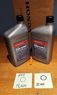 2 QUARTS GENUINE HONDA Dual Pump II Fluid W/Crush Washers 08200-9007 DPSF II • $36.61