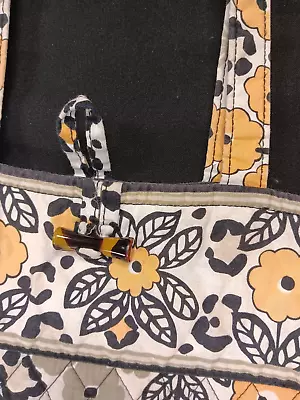 Vera Bradley Black White Yellow Floral Small Tote • $15