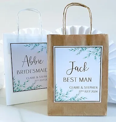 Personalised Wedding Favour Gift Bag Party Bag Thank You Favour Corner Foliage • £1.75