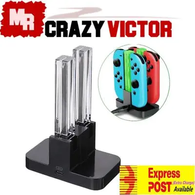 Joy-Con 4-Controller Charging Stand Dock Charger For Nintendo Switch Console • $14.95