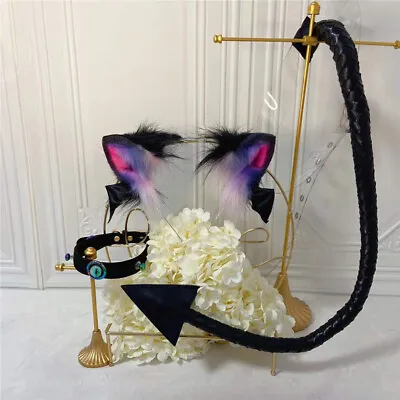 Devil Cat Fox Ears Hairhoop Wings Eyes Tail Earrings Necklace Cosplay Headwear  • $19.95