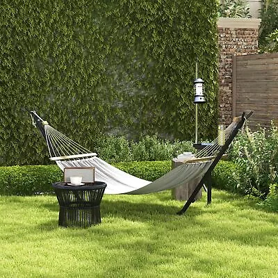 Hammock Stand With Side Tray Hammock Net Stand With Steel Frame Black • £54.99