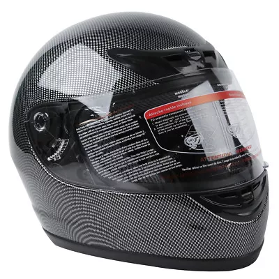 Carbon Fiber Black DOT Flip Up Full Face Motorcycle Street Helmet S M L XL TCMT • $36