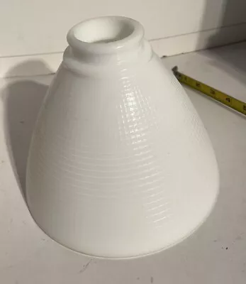 Vintage 8” Milk Glass Torchiere Lamp Diffuser Shade Waffle Pattern Cone Shape • $3.99