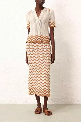 Zimmermann Junie Textured Knit Skirt For Women - Size 1 • $289