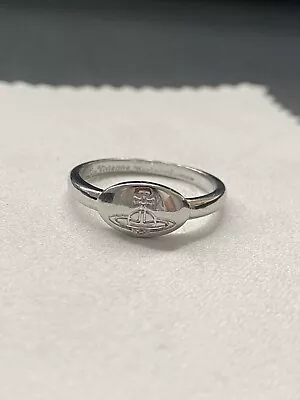 Vivienne Westwood Engraved Silver Oval Logo Ring Size 7 • $49.37