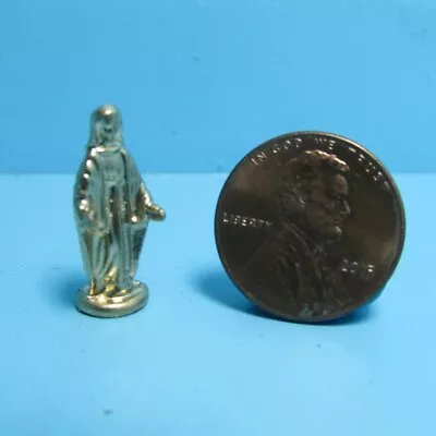 Dollhouse Miniature Metal Gold Madonna Religious Statue ISL2533 • $3.77