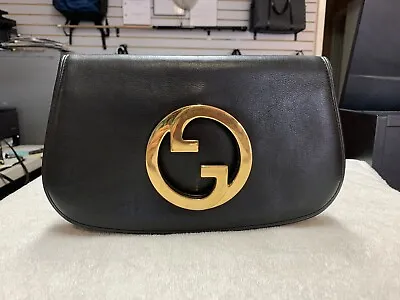 Vintage Gucci GG Blondie Black Leather Clutch Bag • $940