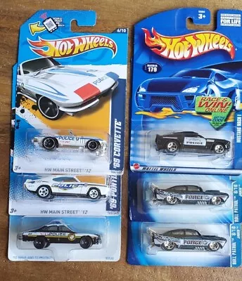 Hot Wheels Police Lot Of 6 5-Models 1:64 Diecast • $10.99