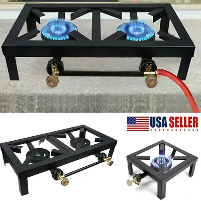 Camping Stove Double/Single Burner Cast Iron Propane Gas LPG Stove BBQ Cooker • $17.59