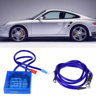 Car Voltage Stabilizer Regulator Kit Fuel Saver Ground Cables 12V Blue • $25.88