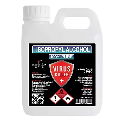 IPA Isopropanol Isopropyl Alcohol | VIRUS KILLER 100% 1LTR | PREMIUM PRODUCT • $23.50