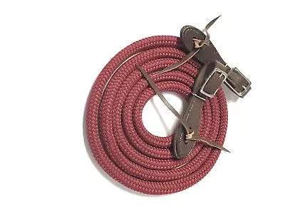 Burgundy  Yacht Rope Reins Brown Buckle Slobber Strap  • $44