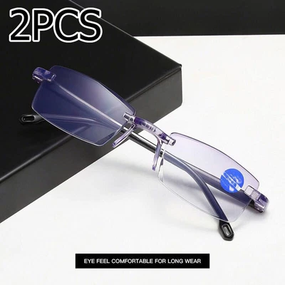 $5.45 • Buy 2pcs High Hardness Anti-blue Far And Near Dual Use Double Light Reading Glasses